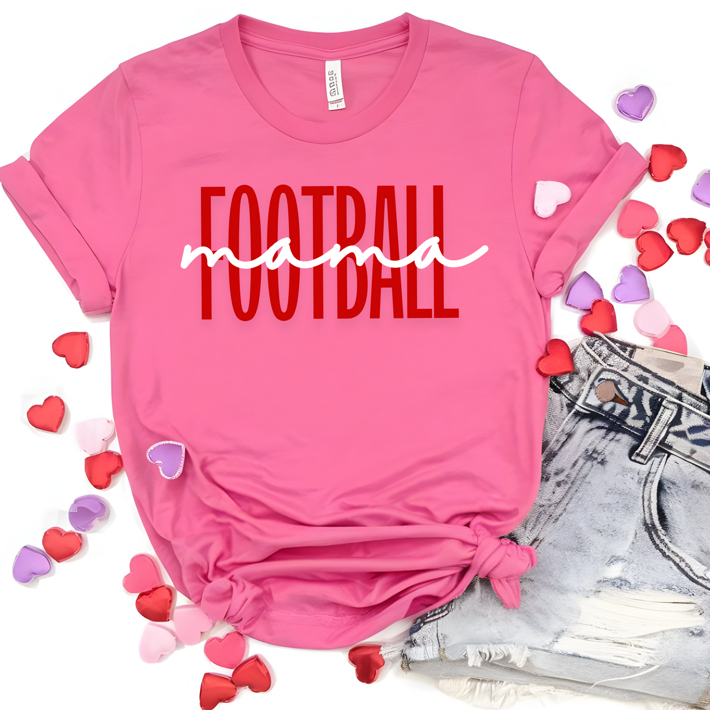 Football Mama Valentine T-Shirt